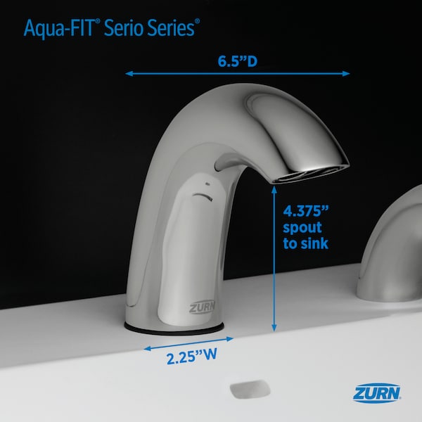 Single Post Aqua-Fit Hardwired Sensor Faucet W/Cwb F/ Hardwired 0.5Gpm Brsh Nic